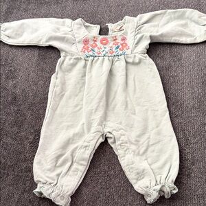 Peek Pale Green Floral Embroidered one piece.